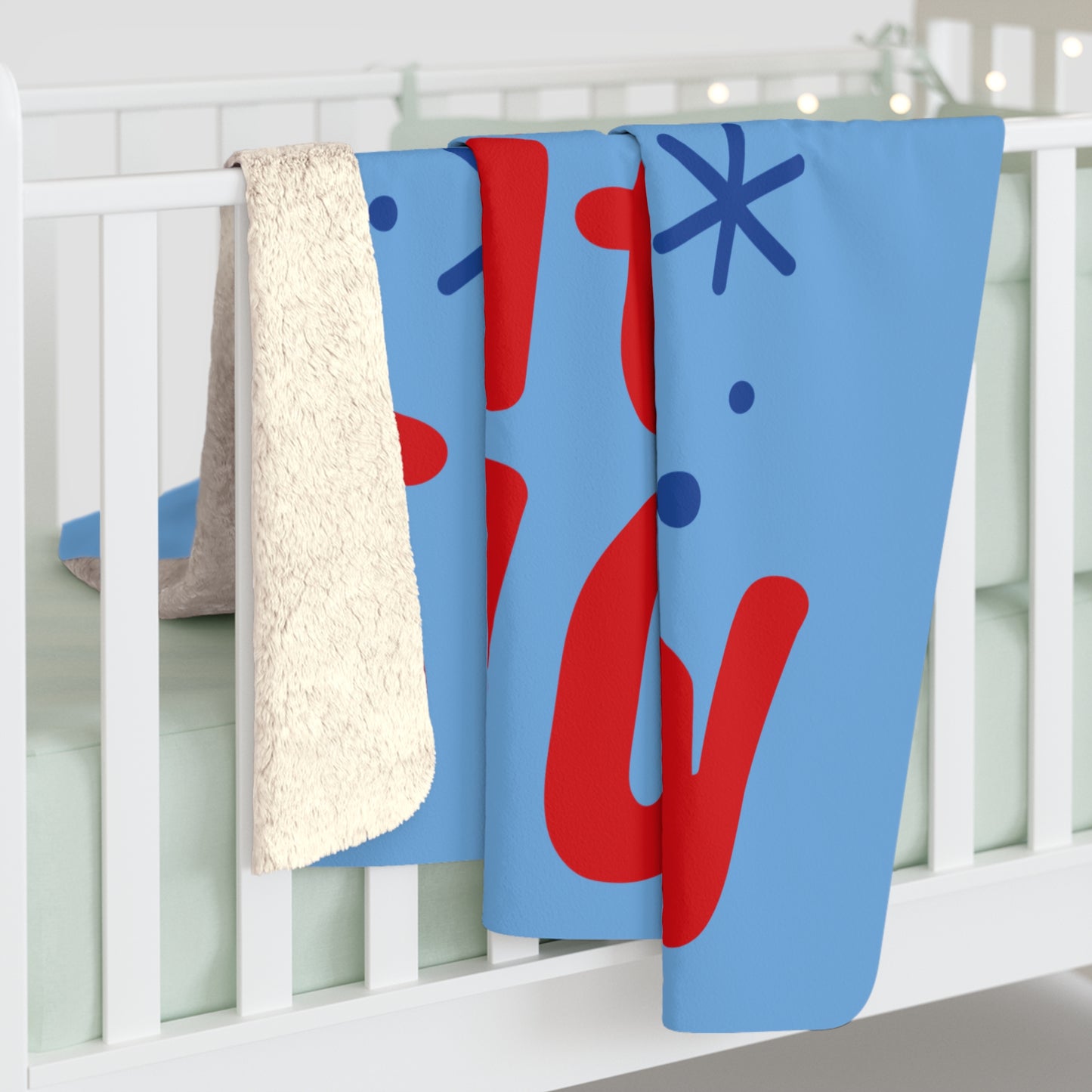 Hello Winter Sherpa Fleece Blanket - Cozy Let It Snow Throw for Cold Days