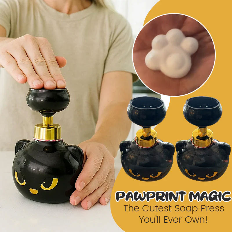 Cute Cat Paw Foam Soap Dispenser. Flower-shaped, funny. Cat lover gift for bathroom/kitchen.