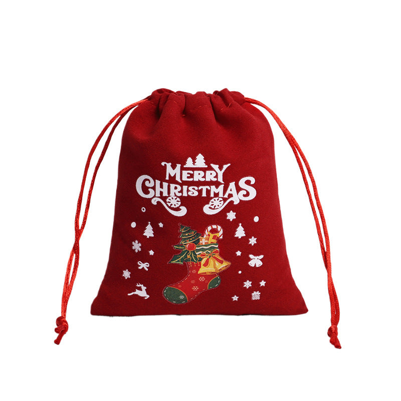 Christmas Gift Velvet/linen Drawstring Bags Bracelet Jewelry Candy Packaging Bags