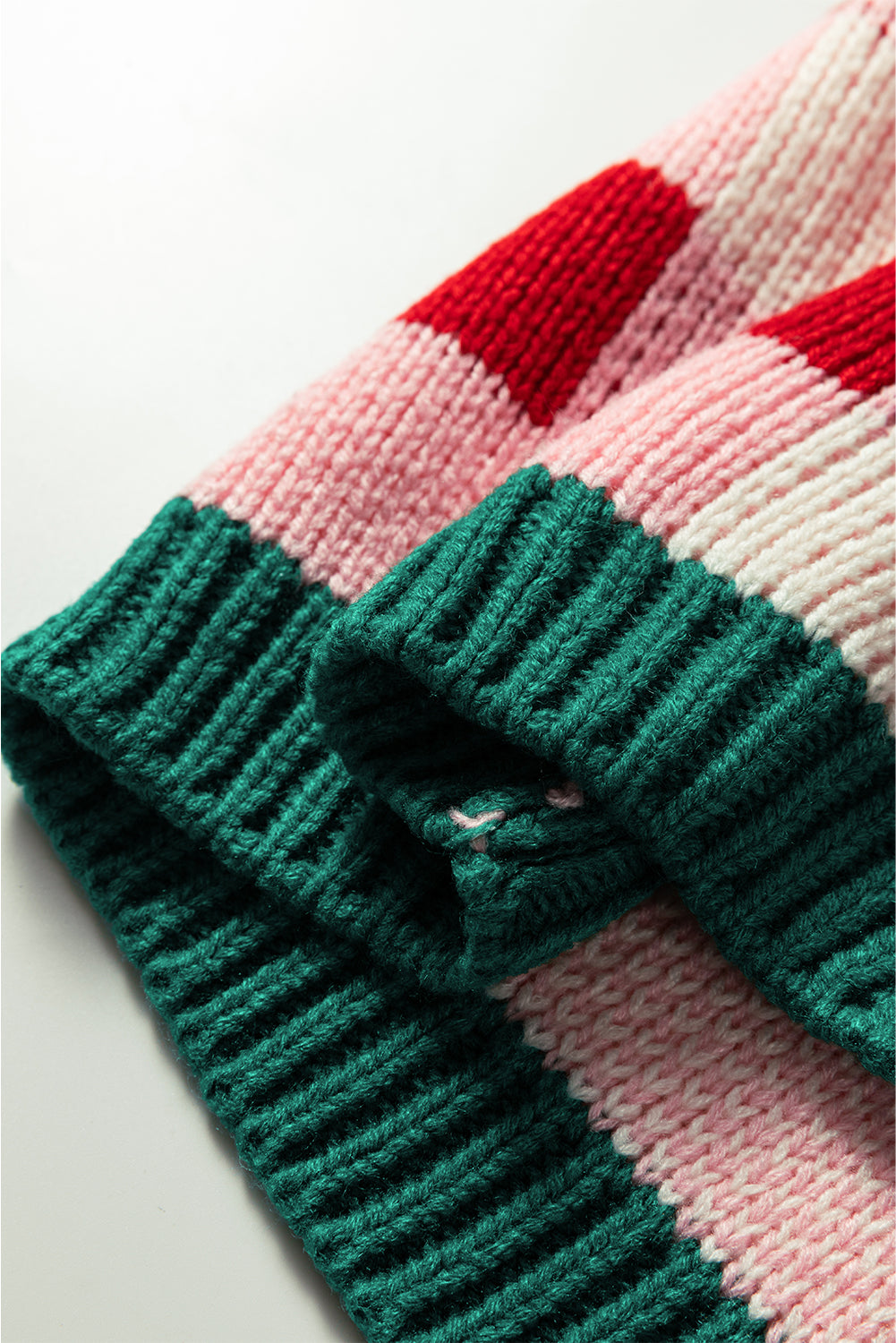 Pink Plaid Knit Bow Knot Decor Open Front Sweater Cardigan