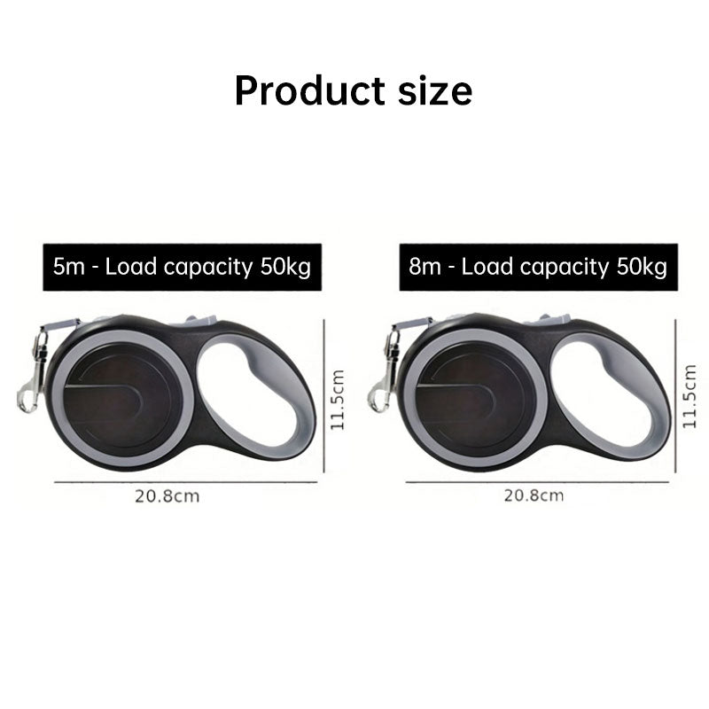 Retractable Dog Leash (5m/8m, 50kg capacity) – Adjustable, durable, for small/big dogs (walking, hiking)