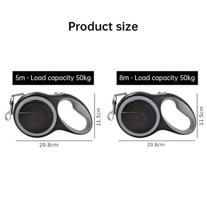 Retractable Dog Leash (5m/8m, 50kg capacity) – Adjustable, durable, for small/big dogs (walking, hiking)