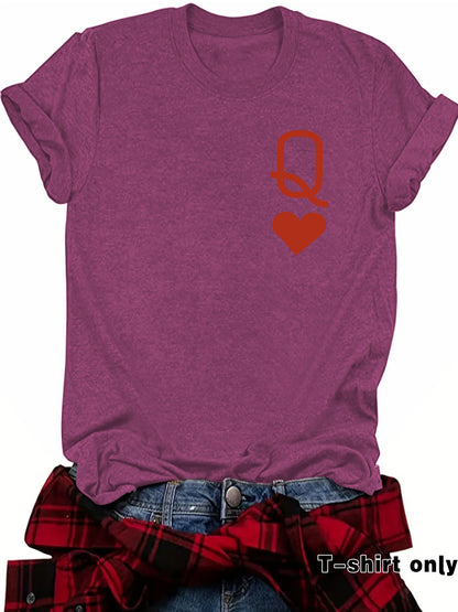 Queen of Hearts Printed T-shirt