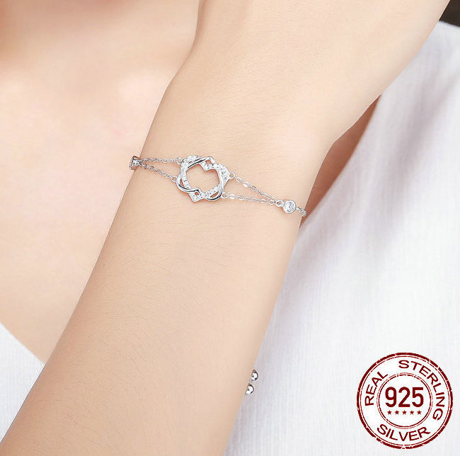 Love pure silver bracelet S925 jewelry