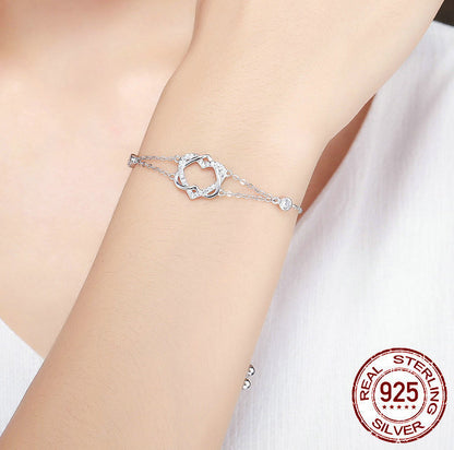 Love pure silver bracelet S925 jewelry