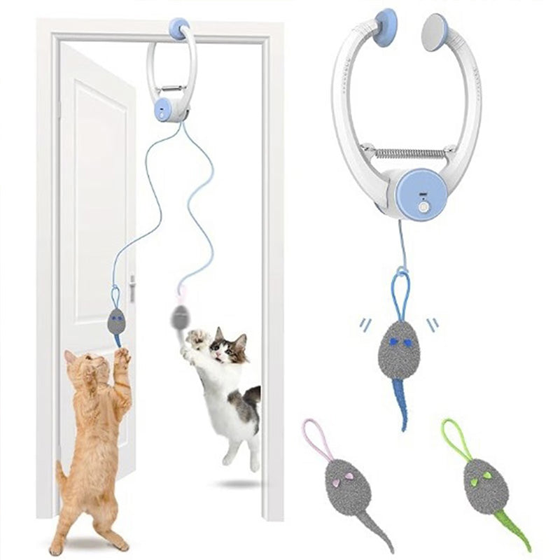 Interactive Electric Cat Toy - Door-Hanging, USB Rechargeable, Retractable (Self-Play)
