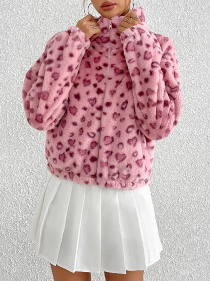 Zipper long sleeved jacket Valentine's Day