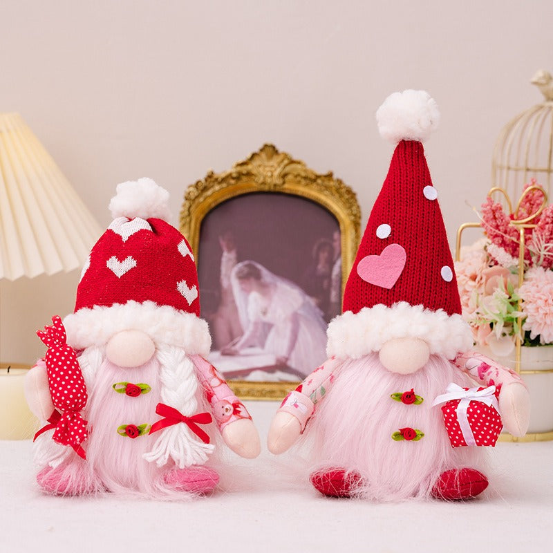 Couple's Love Dwarf Doll Ornament with Luminous Lights Doll Christmas Gift