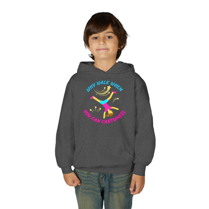 Colorful Youth Hoodie - 'Why Walk When You Can Cartwheel' - Fun Sweatshirt for Kids, Birthday Gift, Sportswear, Playful Style, [...]