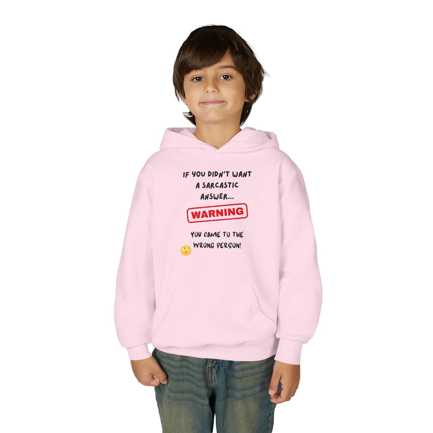 Sarcastic Answer Youth Heavy Blend Hooded Sweatshirt