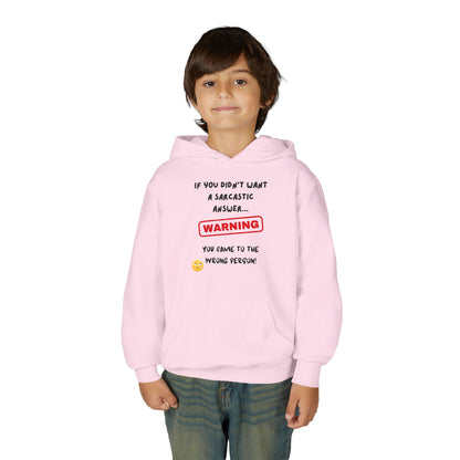 Sarcastic Answer Youth Heavy Blend Hooded Sweatshirt