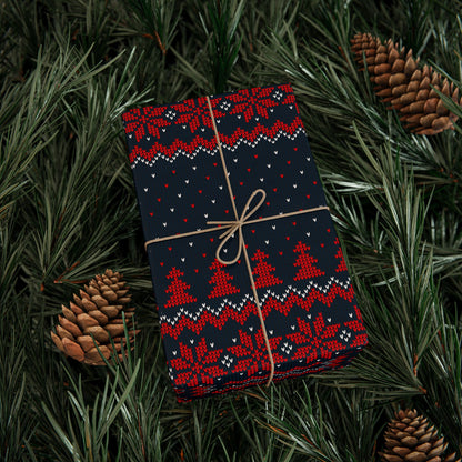 Festive Christmas Sweater Wrapping Paper Roll for Holidays