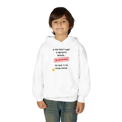 Sarcastic Answer Youth Heavy Blend Hooded Sweatshirt