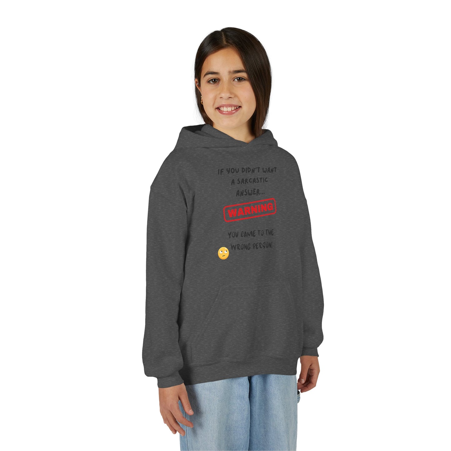 Sarcastic Answer Youth Heavy Blend Hooded Sweatshirt