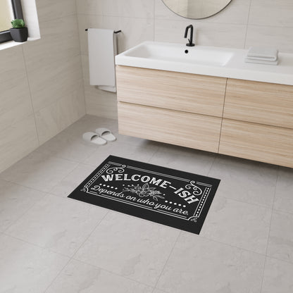 Welcome-Ish Heavy Duty Floor Mat - Stylish Indoor/Outdoor Rug for Home Decor