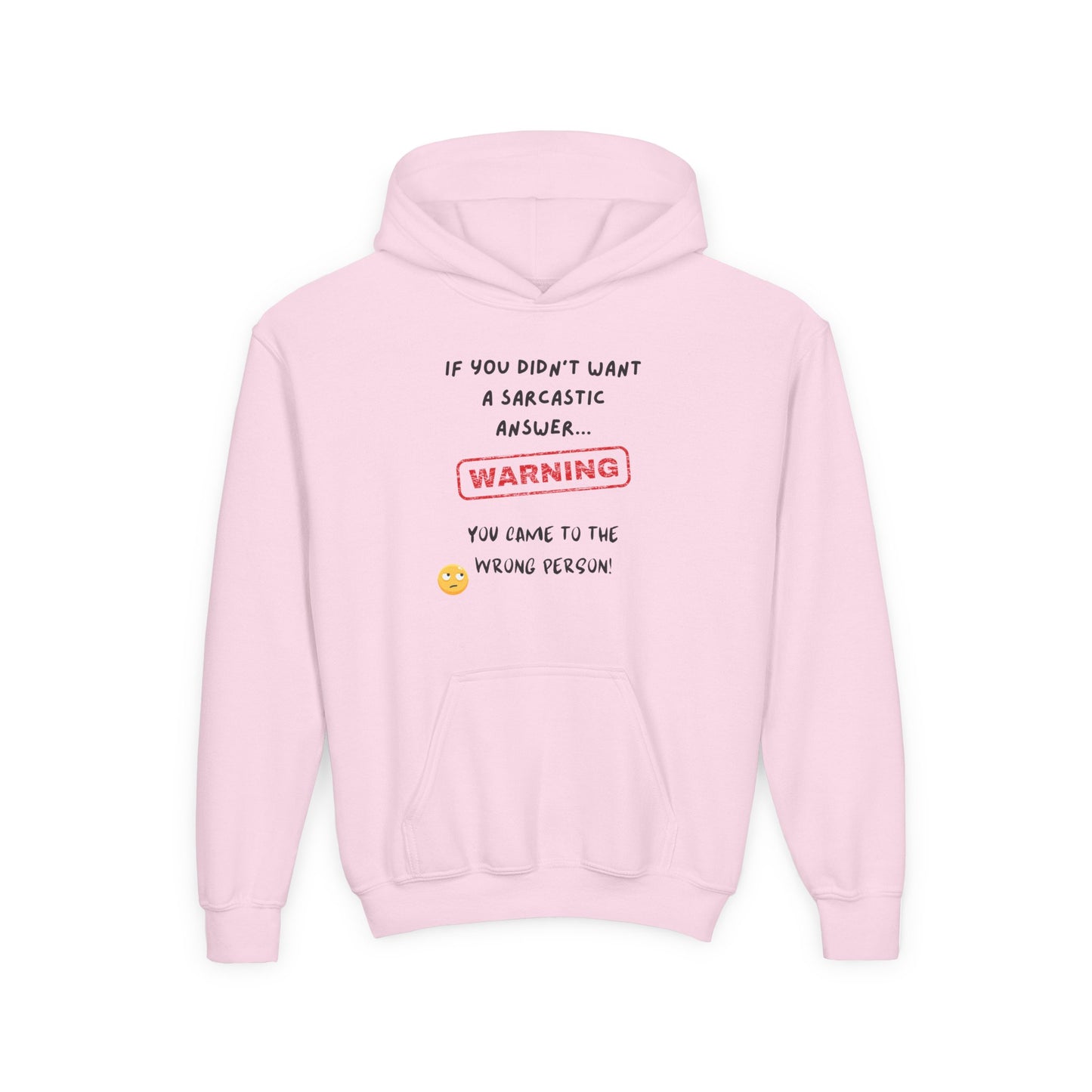 Sarcastic Answer Youth Heavy Blend Hooded Sweatshirt