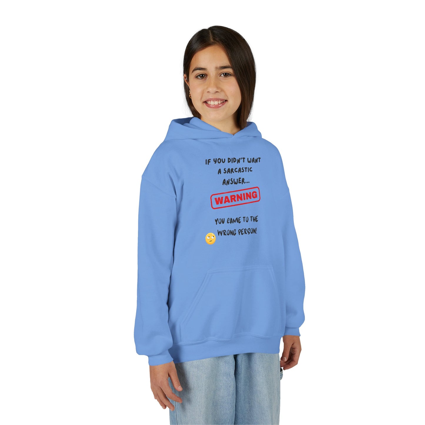 Sarcastic Answer Youth Heavy Blend Hooded Sweatshirt