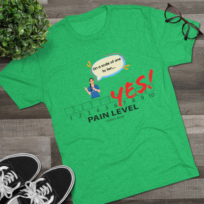 Fun Pain Level Unisex Tri-Blend Crew Tee