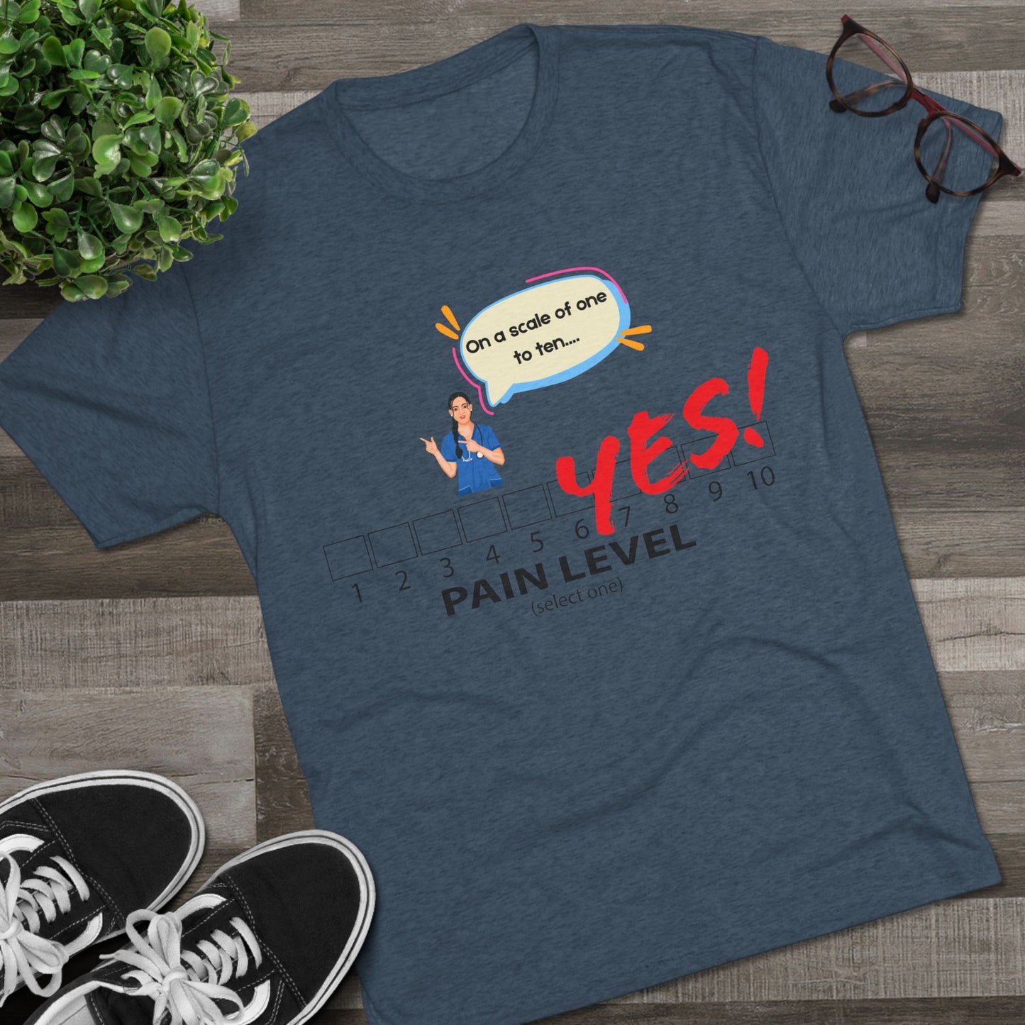 Fun Pain Level Unisex Tri-Blend Crew Tee