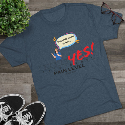 Fun Pain Level Unisex Tri-Blend Crew Tee