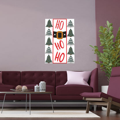 Festive Silk Poster - Ho Ho Ho Christmas Decor