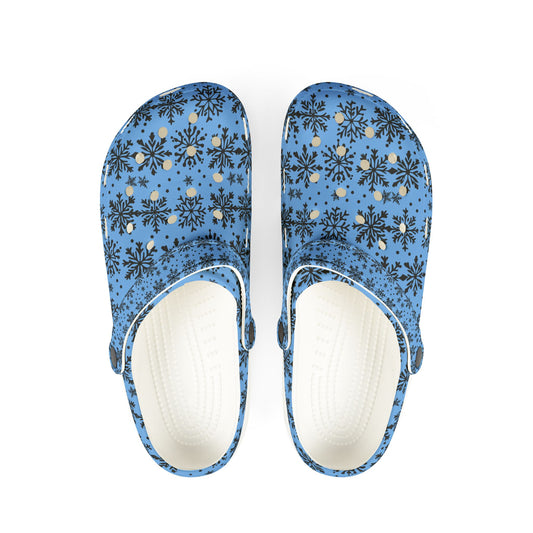 Winter-Themed EVA Foam Clogs, Fun Slippers for Cozy Days, Christmas Gifts, Indoor/Outdoor Shoes, Snowflake Design, Holiday Relaxation
