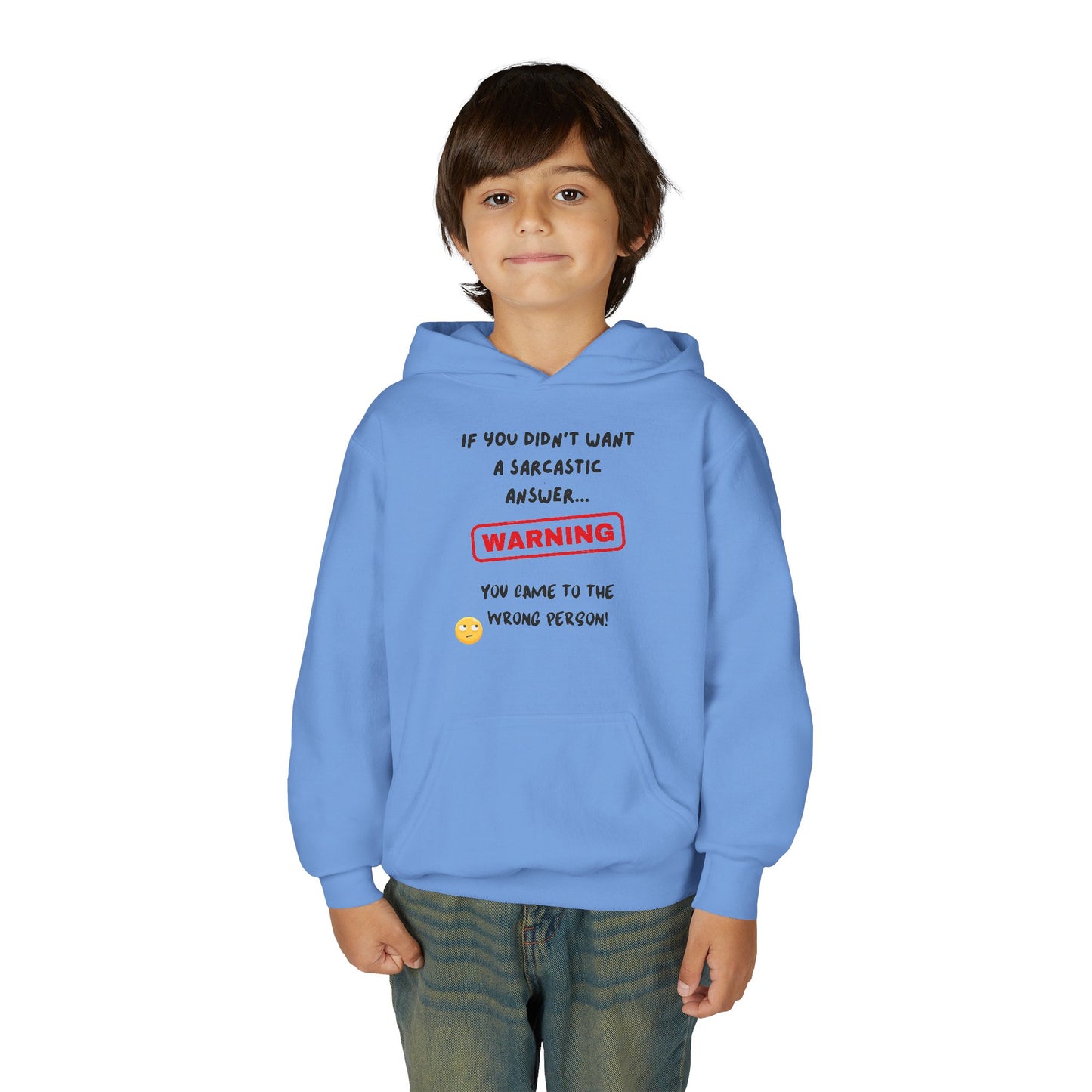 Sarcastic Answer Youth Heavy Blend Hooded Sweatshirt