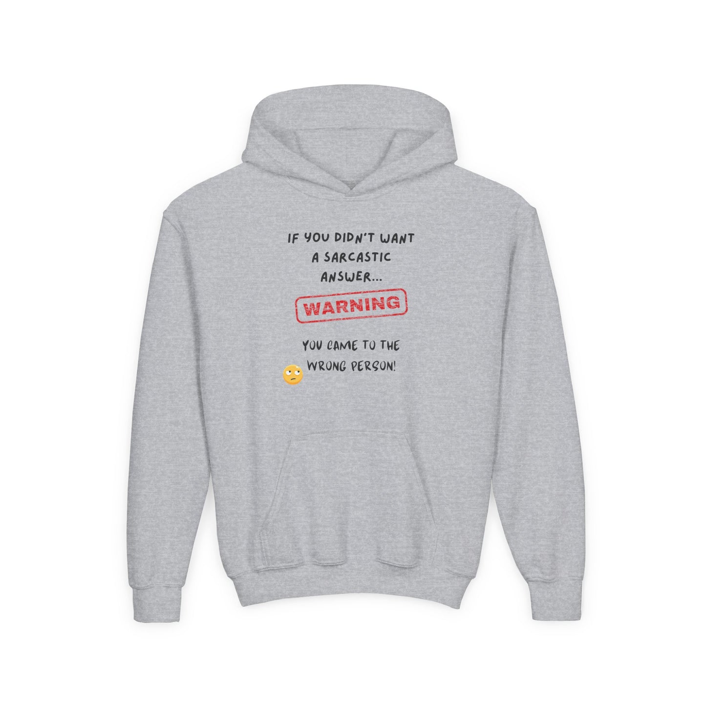 Sarcastic Answer Youth Heavy Blend Hooded Sweatshirt