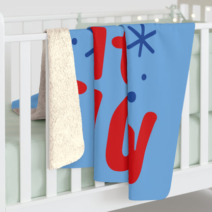 Hello Winter Sherpa Fleece Blanket - Cozy Let It Snow Throw for Cold Days