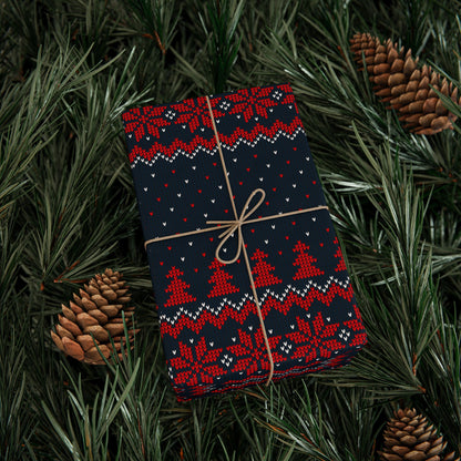 Festive Christmas Sweater Wrapping Paper Roll for Holidays