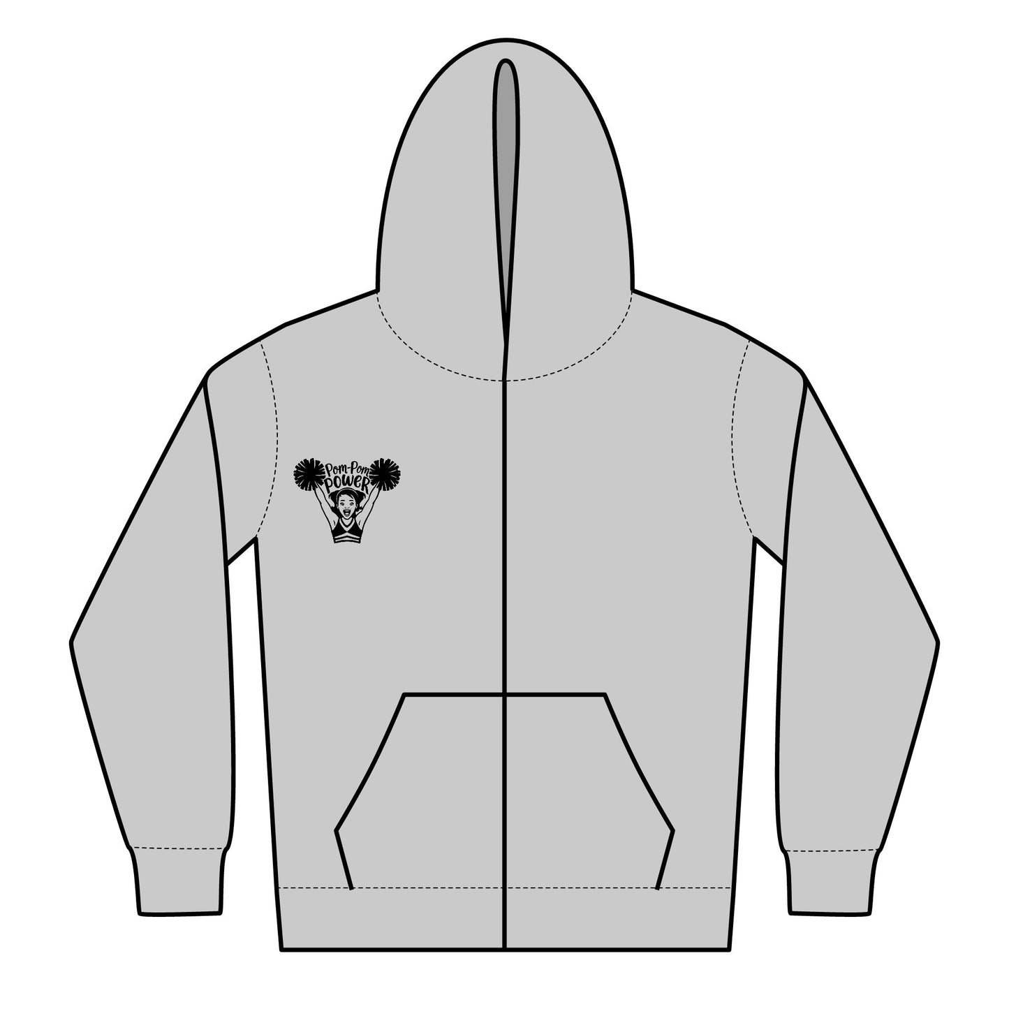 Cheerleader Youth Zipped Hoodie - Flip and Cheer Design