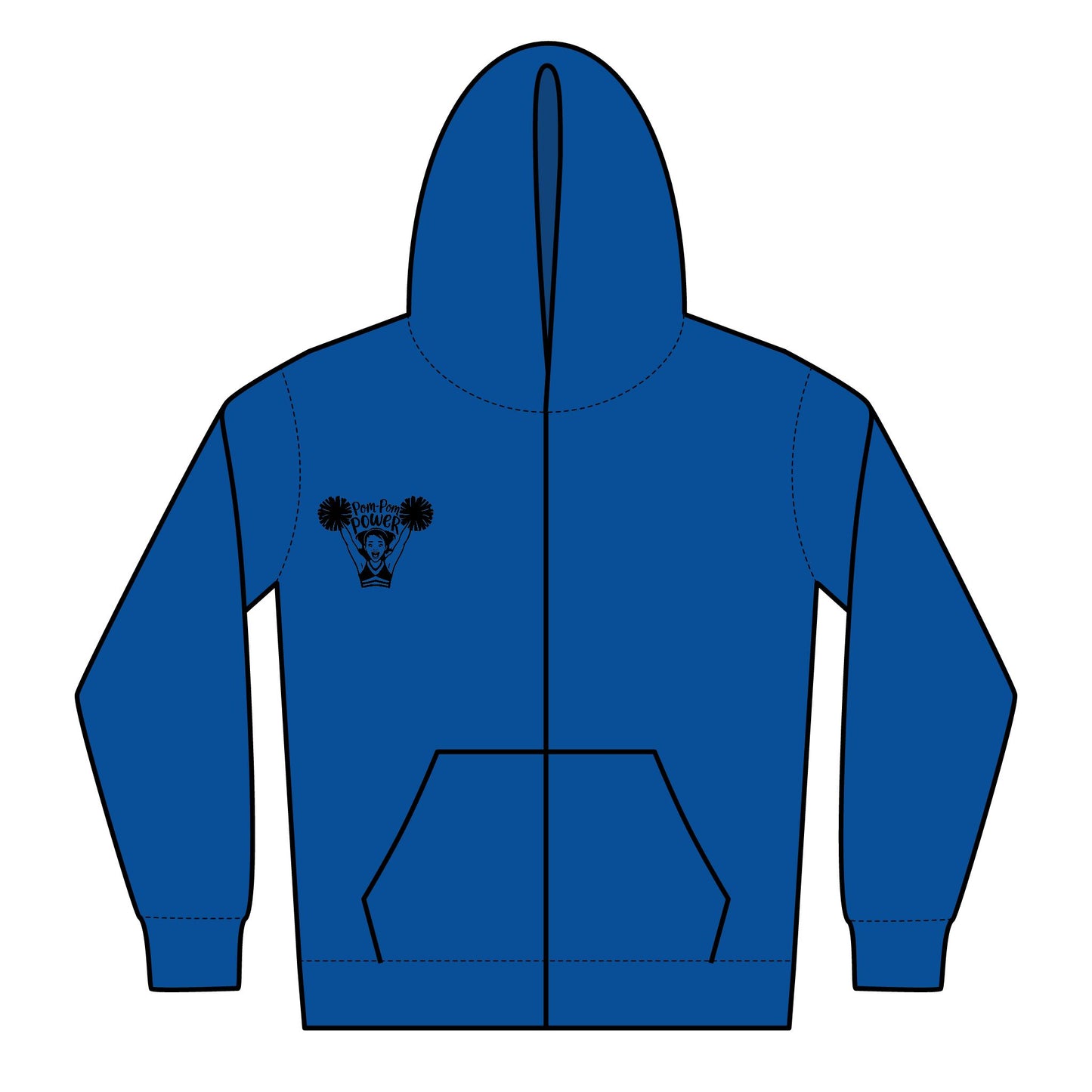 Cheerleader Youth Zipped Hoodie - Flip and Cheer Design