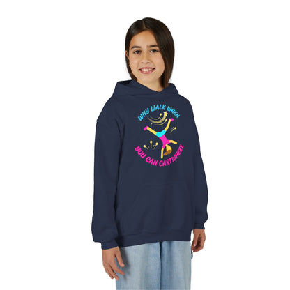 Colorful Youth Hoodie - 'Why Walk When You Can Cartwheel' - Fun Sweatshirt for Kids, Birthday Gift, Sportswear, Playful Style, [...]