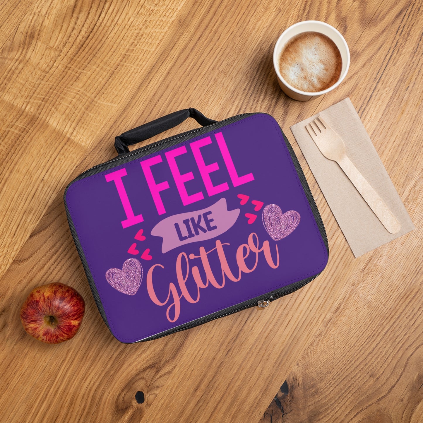 Glitter Lunch Bag - Cute Bag for School, Work, Picnics, Fun Gifts, and Party Favors