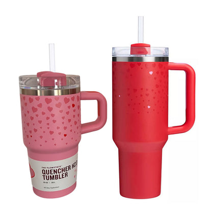 Valentine's Day - themed 5D - patterned love - heart thermos cup with cold-keeping function, made of 304 stainless steel