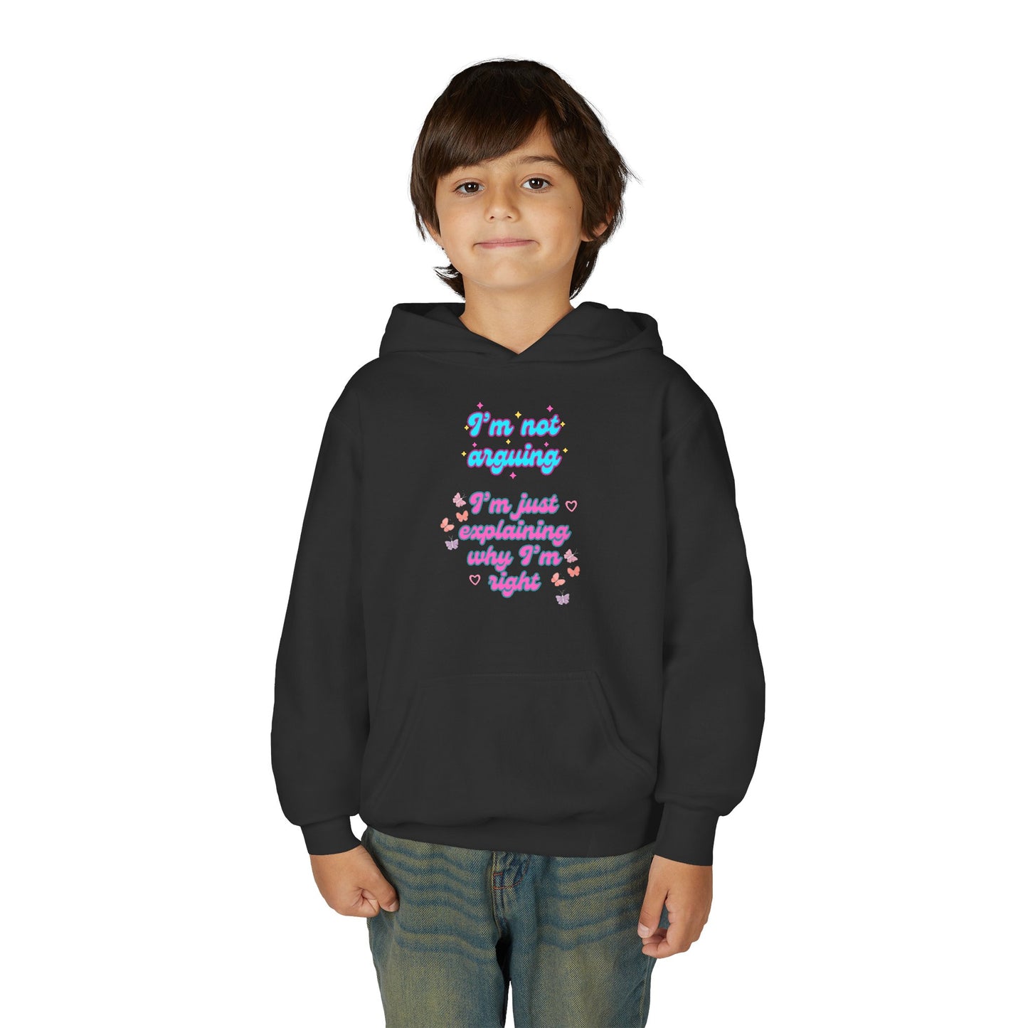 Funny Youth Hoodie - I'm Not Arguing, Just Explaining Why I'm Right | Gift, Casual Wear, Tween Fashion, Birthday, Humor Apparel