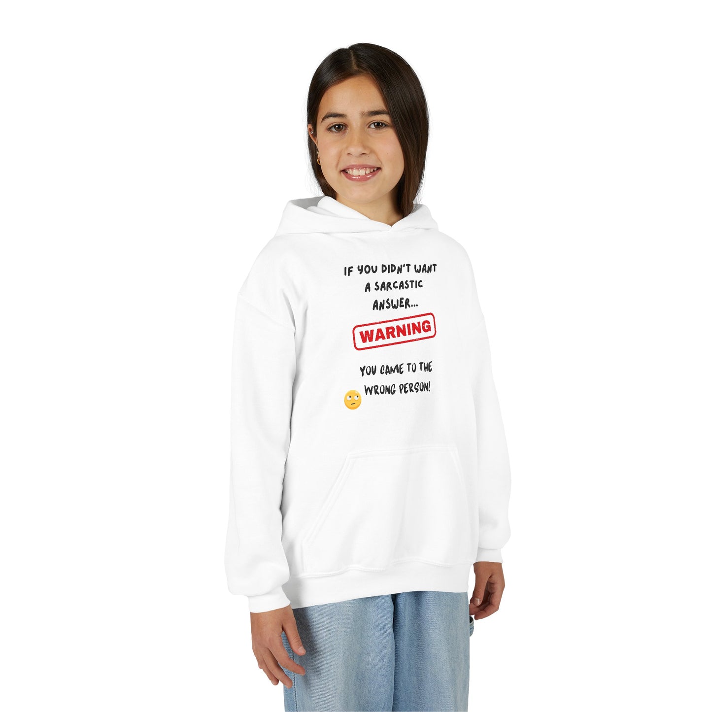 Sarcastic Answer Youth Heavy Blend Hooded Sweatshirt