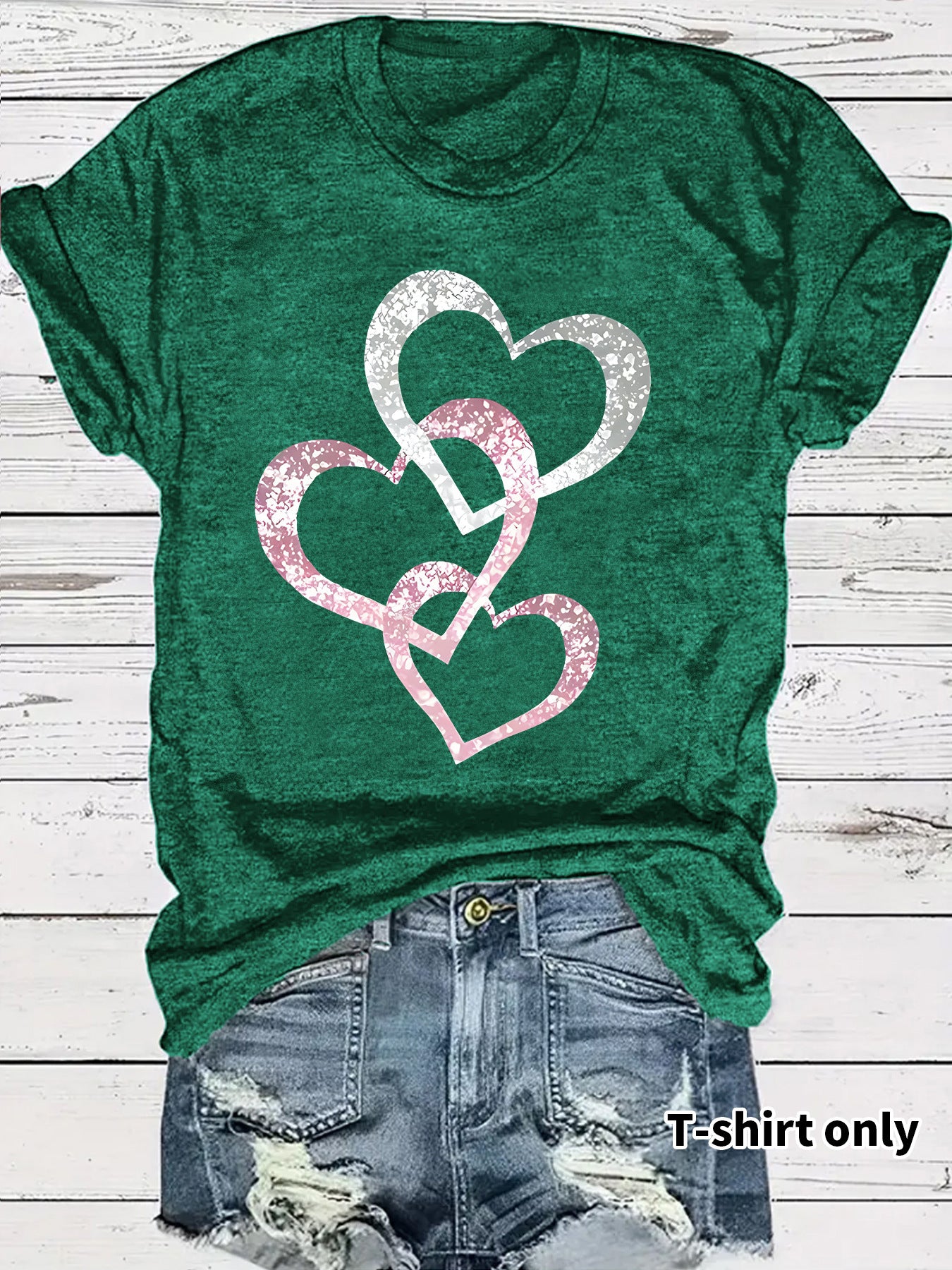 Short Sleeved Hearts T-Shirt Women's