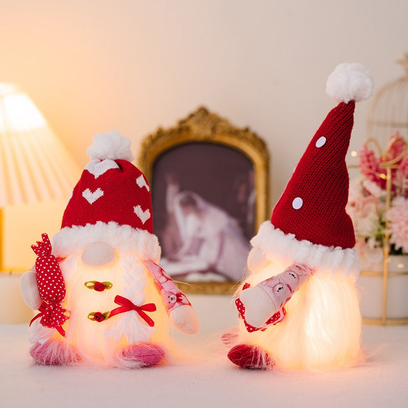 Couple's Love Dwarf Doll Ornament with Luminous Lights Doll Christmas Gift