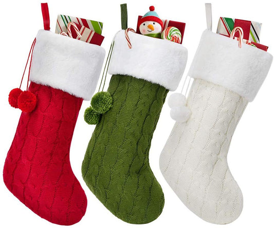 Christmas Decorations Knitted Wool Thick White Wool Socks Hotel Home Christmas Socks