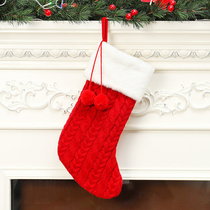 Christmas Decorations Knitted Wool Thick White Wool Socks Hotel Home Christmas Socks