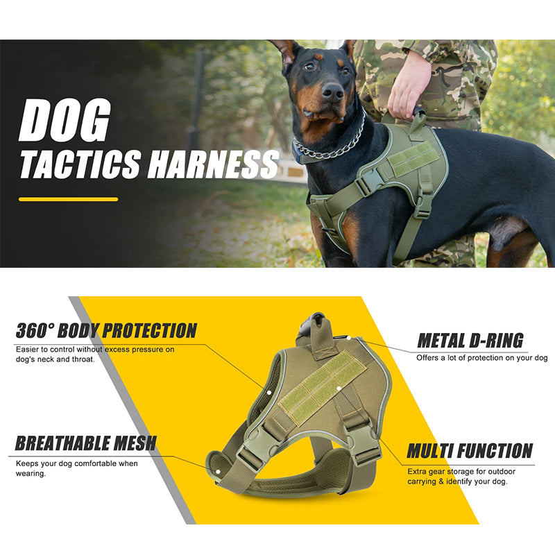 Tactical dog vest: for large dogs (German Shepherd, Golden Retriever) – training, military-style accessories.