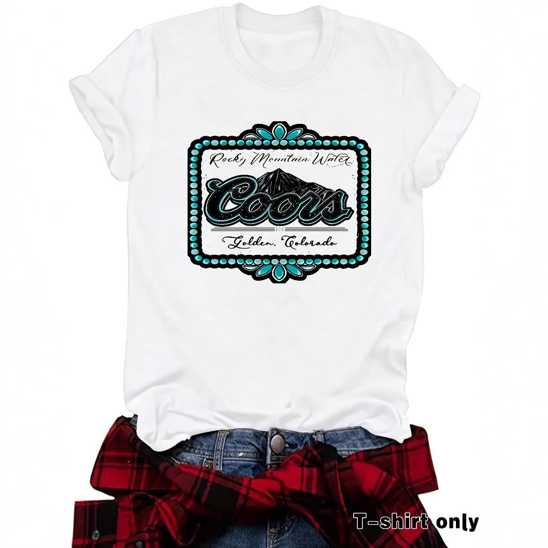 Coors Mountain & Letter printed t-shirt