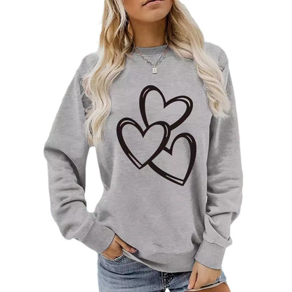 Women's Valentine's Day Printed Pullover Sweatshirt