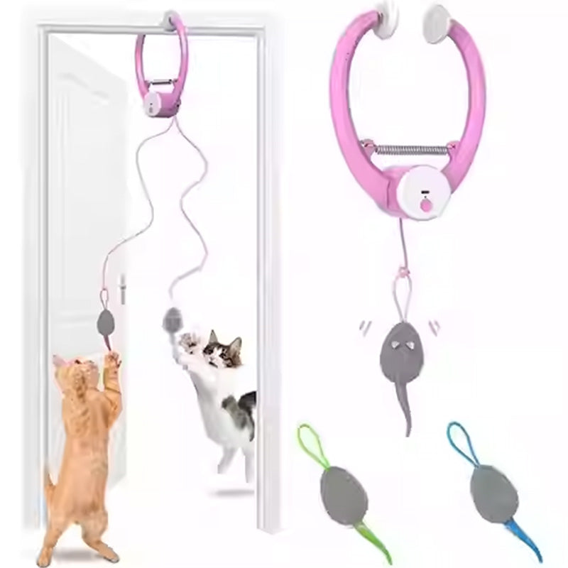 Interactive Electric Cat Toy - Door-Hanging, USB Rechargeable, Retractable (Self-Play)