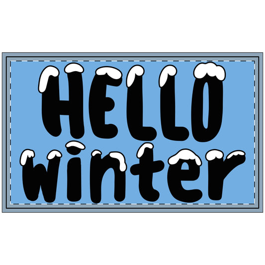 Winter Themed Polyester Doormat - "Hello Winter"