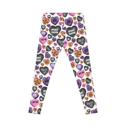 Leggings - Halloween Candy Hearts Print