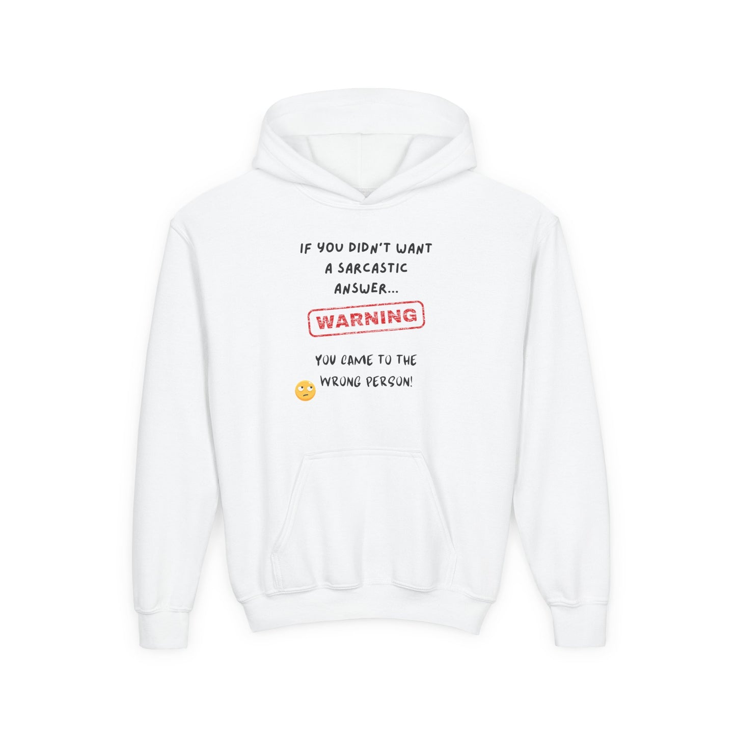 Sarcastic Answer Youth Heavy Blend Hooded Sweatshirt