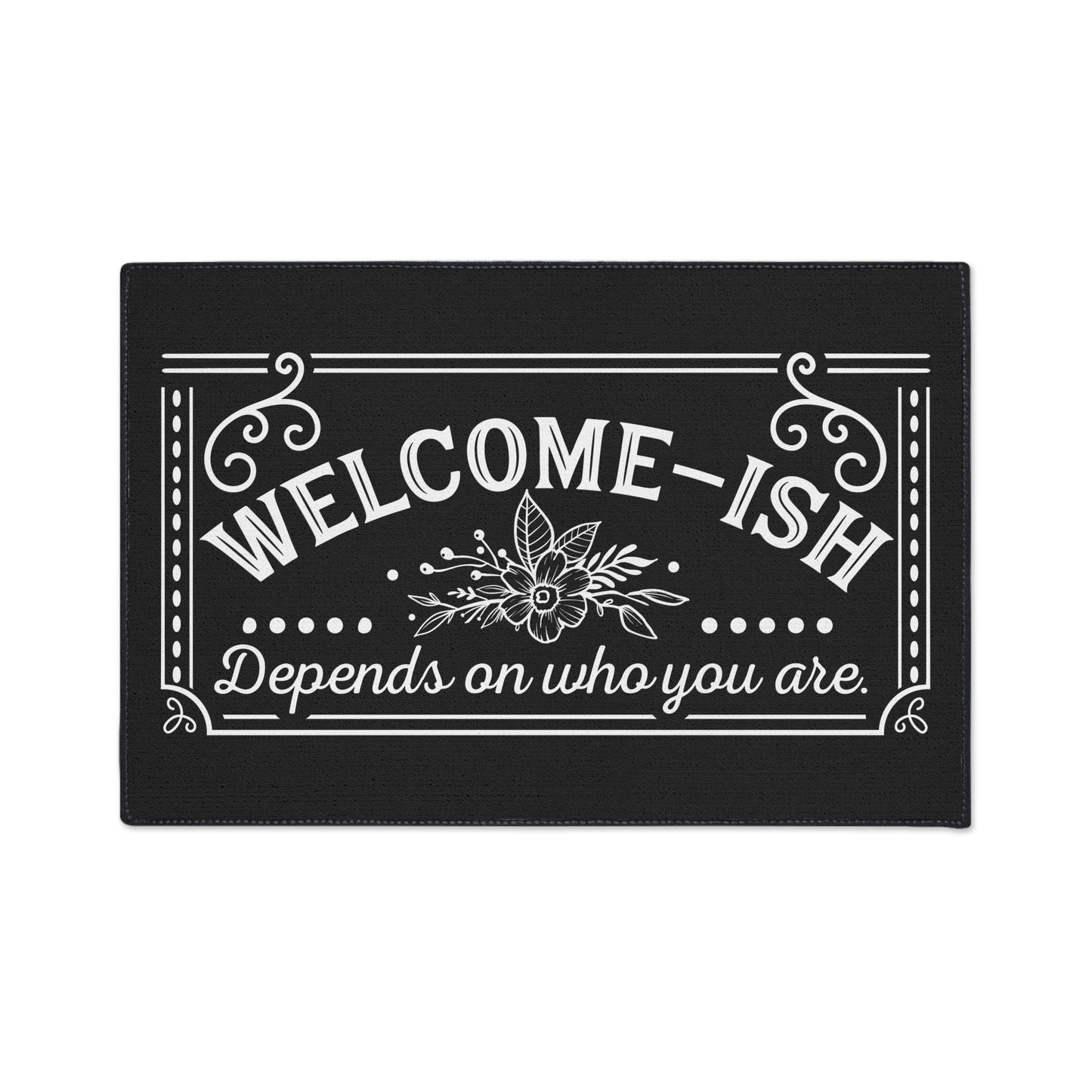Welcome-Ish Heavy Duty Floor Mat - Stylish Indoor/Outdoor Rug for Home Decor