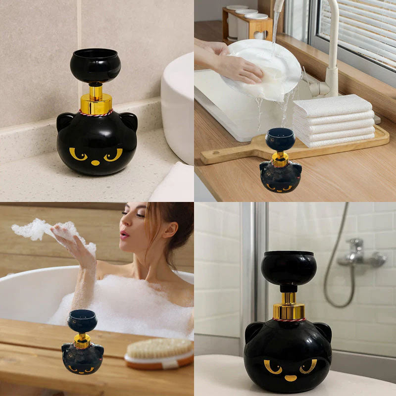 Cute Cat Paw Foam Soap Dispenser. Flower-shaped, funny. Cat lover gift for bathroom/kitchen.